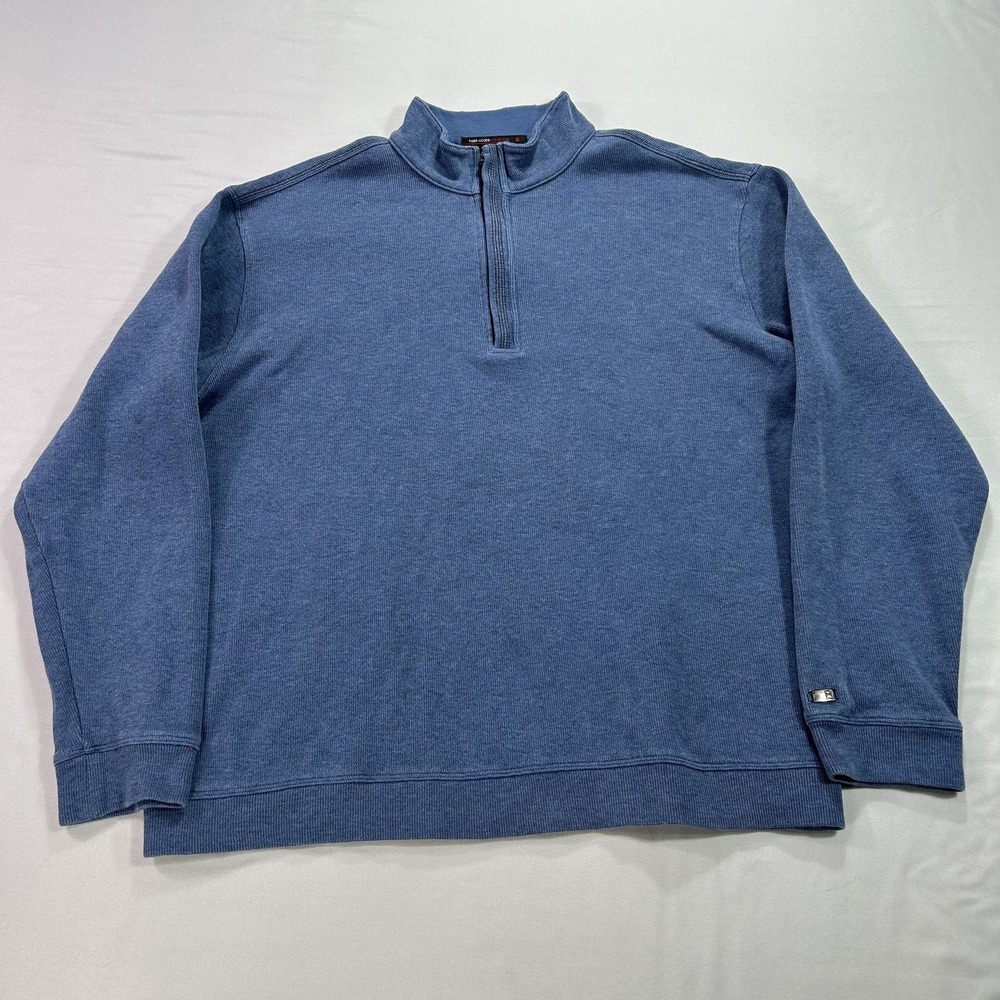 Tiger Woods Collection Pullover Mens Large Blue Half Zip Sweater Golf Casual‎
